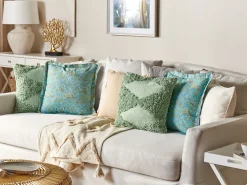 Almofada Decorativa Com Padrao De Flores Em Algodao Azul 45 X 45 Cm Amoena