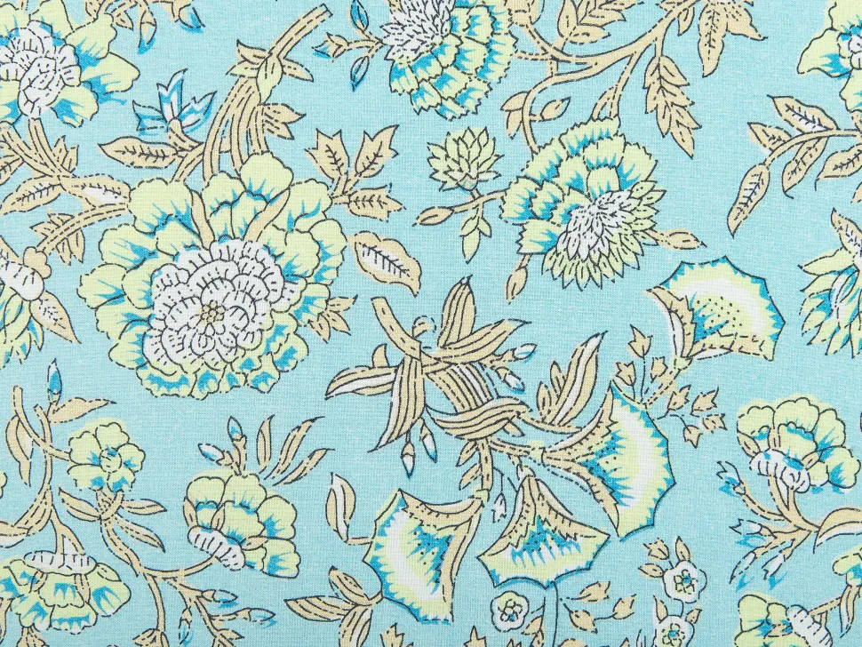 Almofada Decorativa Com Padrao De Flores Em Algodao Azul 45 X 45 Cm Amoena