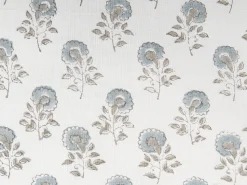 Almofada Decorativa Com Padrao Floral E Borlas Em Algodao Branco A Azul 45 X 45 Cm Cornus