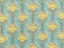 Almofada Decorativa Com Padrao De Flores Em Algodao Azul E Amarelo 45 X 45 Cm Wakegi