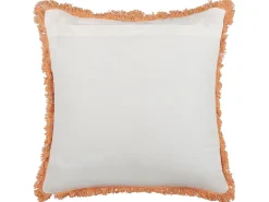 Almofada Decorativa Com Padrao Floral Em Algodao Branco E Laranja 45 X 45 Cm Sativus