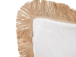 Almofada Decorativa Creme E Branca 45 X 45 Cm Geranium