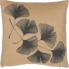Almofada Decorativa Creme Com Folhas 45 X 45 Cm Wakad