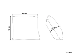 Almofada Decorativa Creme Com Folhas 45 X 45 Cm Wakad