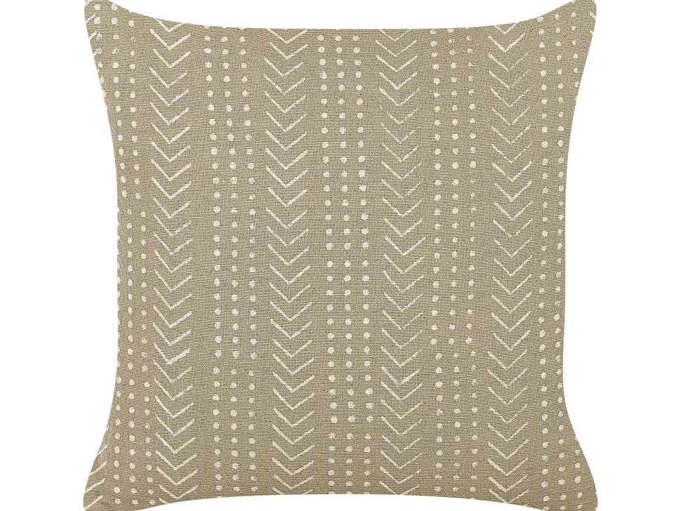 Almofada Decorativa Creme Branco E Taupe 45 X 45 Cm Senecio