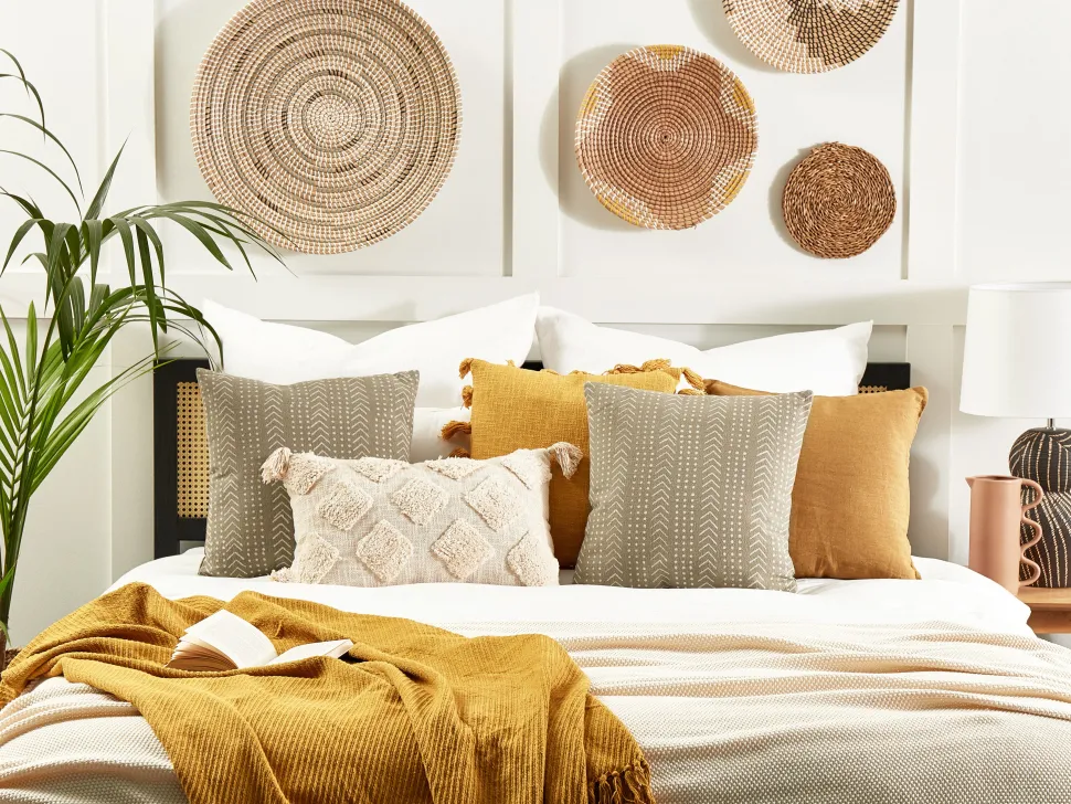 Almofada Decorativa Creme Branco E Taupe 45 X 45 Cm Senecio