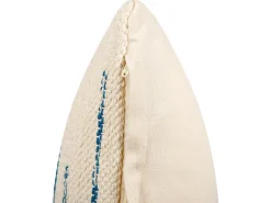 Almofada Decorativa Creme E Azul 45 X 45 Cm Rivina