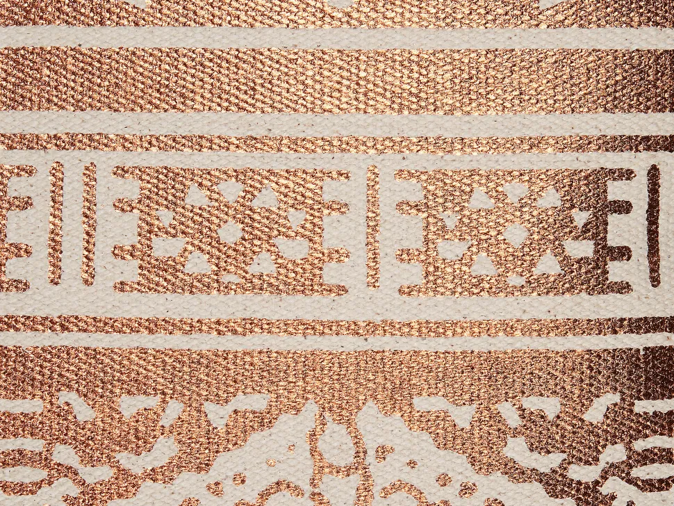 Almofada Decorativa De Algodao Com Padrao Geometrico Cobre 50 X 50 Cm Oujda
