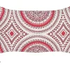 Almofada Decorativa Em Algodao Vermelho E Branco 30 X 50 Cm Anthemis