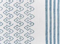 Almofada Decorativa Em Algodao Branco E Azul Escuro 45 X 45 Cm Tilia