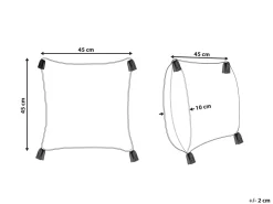 Almofada Decorativa Em Algodao Branco E Azul Escuro 45 X 45 Cm Tilia