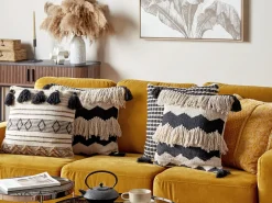 Almofada Decorativa Em Algodao Creme E Preta 45 X 45 Cm Hydrangea