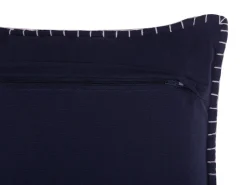 Almofada Decorativa Em Algodao E Viscose Azul Escura Com Relevo 45 X 45 Cm Melur