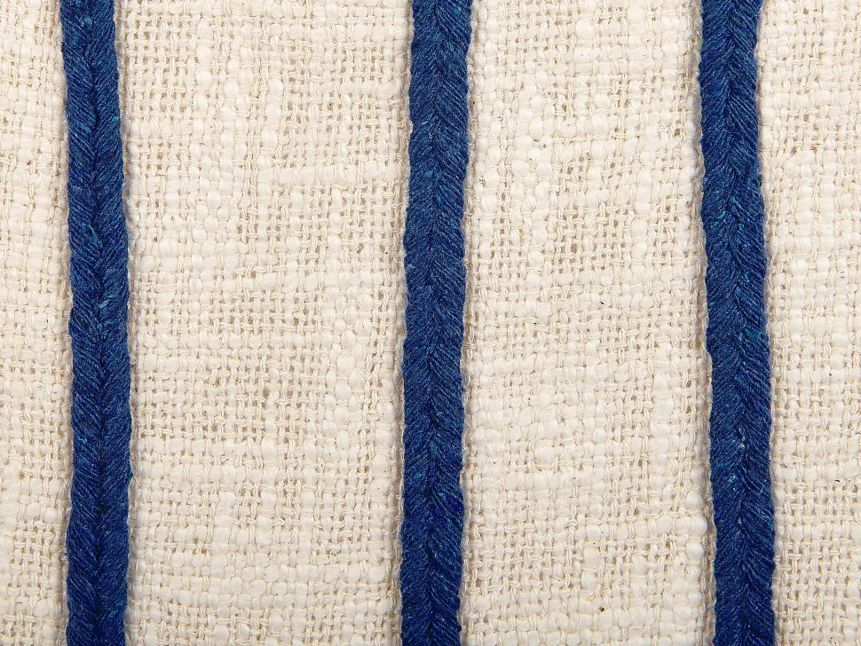 Almofada Decorativa Em Algodao Creme E Azul Marinho Com Padrao Abstrato 45 X 45 Cm Pleione