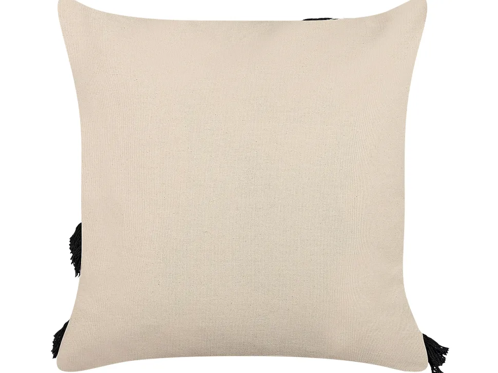 Almofada Decorativa Em Algodao Creme E Preto 45 X 45 Cm Fuchsia