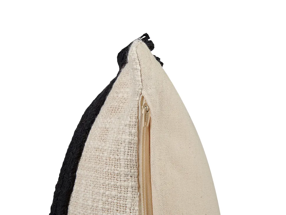 Almofada Decorativa Em Algodao Creme E Preto 45 X 45 Cm Fuchsia