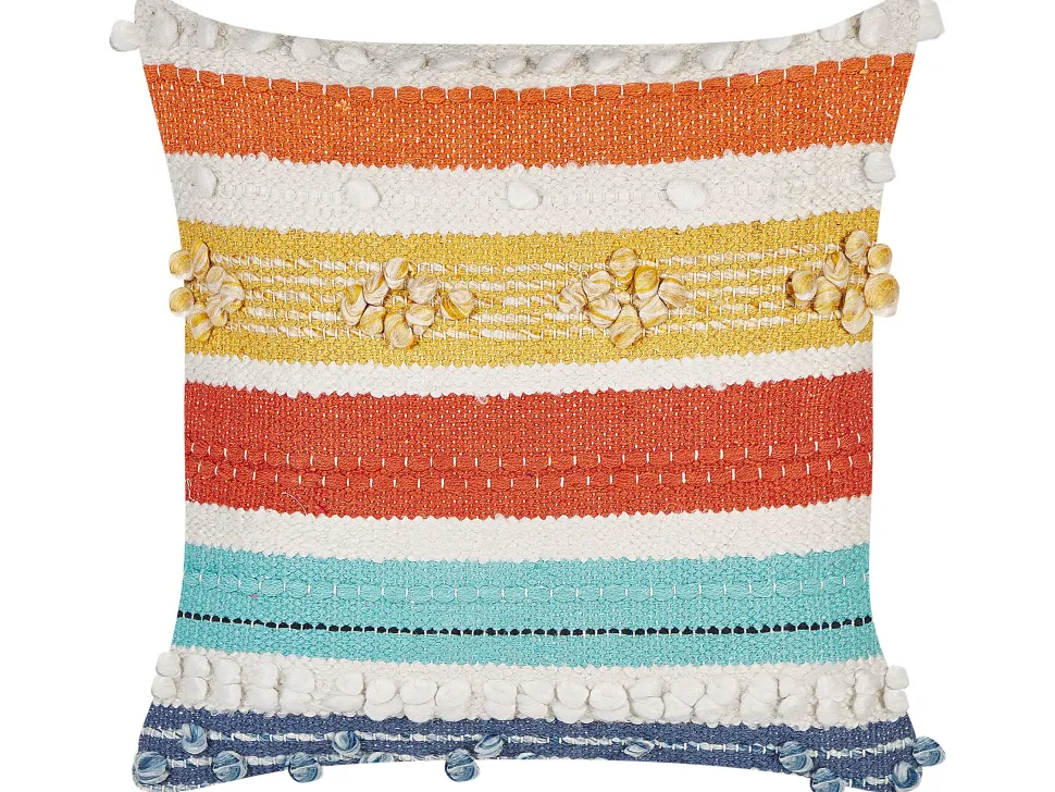 Almofada Decorativa Em Algodao Multicolor As Riscas 45 X 45 Cm Dicliptera