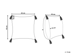 Almofada Decorativa Em Algodao Creme E Laranja Com Borlas 45 X 45 Cm Hickory