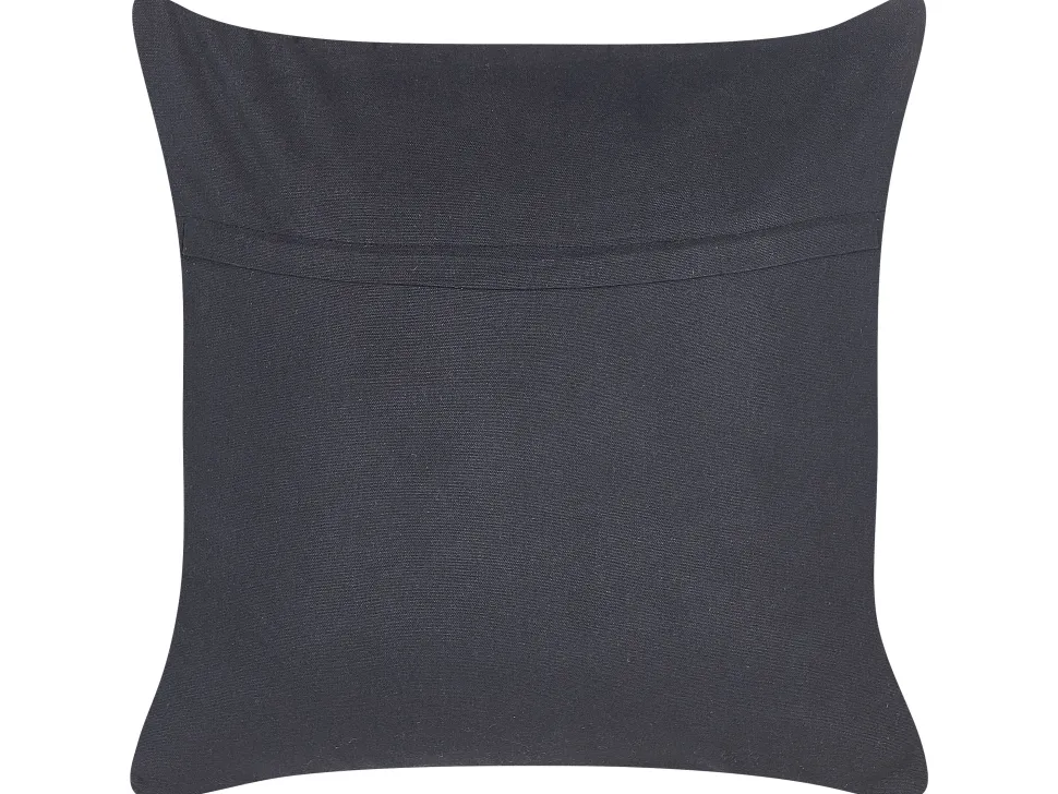 Almofada Decorativa Em Algodao Preto Com Juta Creme 45 X 45 Cm Bergenia