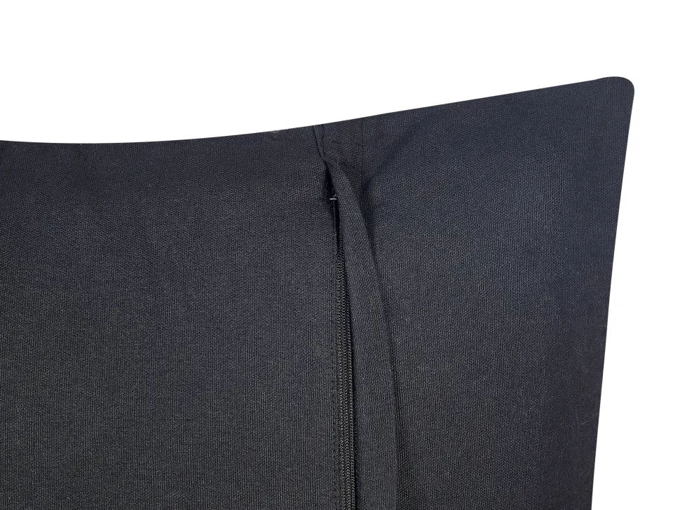 Almofada Decorativa Em Algodao Preto Com Juta Creme 45 X 45 Cm Bergenia