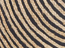 Almofada Decorativa Em Algodao Preto Com Juta Creme 45 X 45 Cm Bergenia