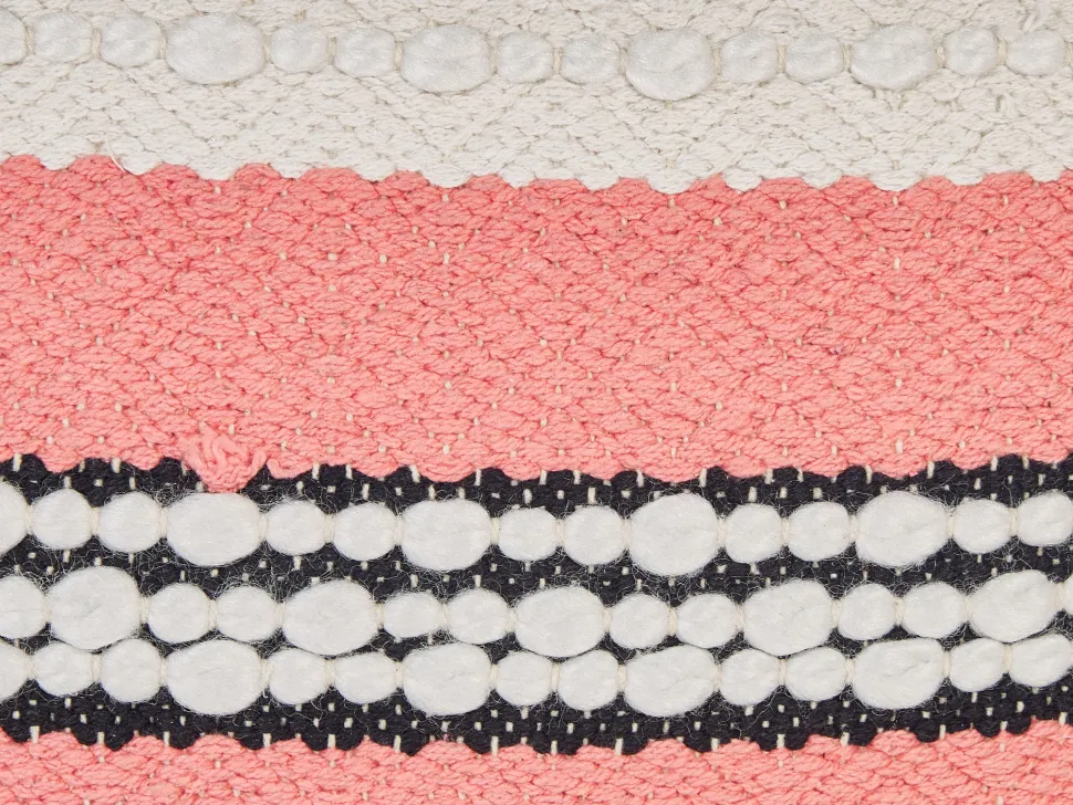 Almofada Decorativa Em Algodao Creme E Vermelho 45 X 45 Cm Euphorbia