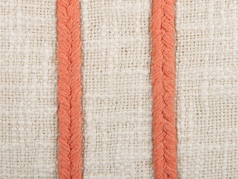 Almofada Decorativa Em Algodao Creme E Laranja Com Padrao Abstrato 45 X 45 Cm Pleione