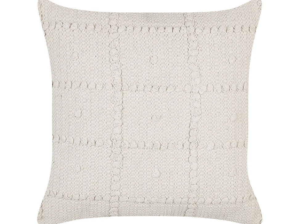 Almofada Decorativa Em Algodao Creme 45 X 45 Cm Ixora