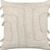 Almofada Decorativa Em Algodao Creme Com Padrao Abstrato 45 X 45 Cm Pleione
