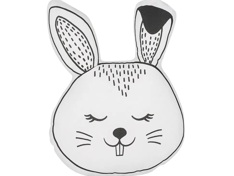 Almofada Decorativa Em Forma De Coelho Branco E Preto 53 X 45 Cm Kanpur