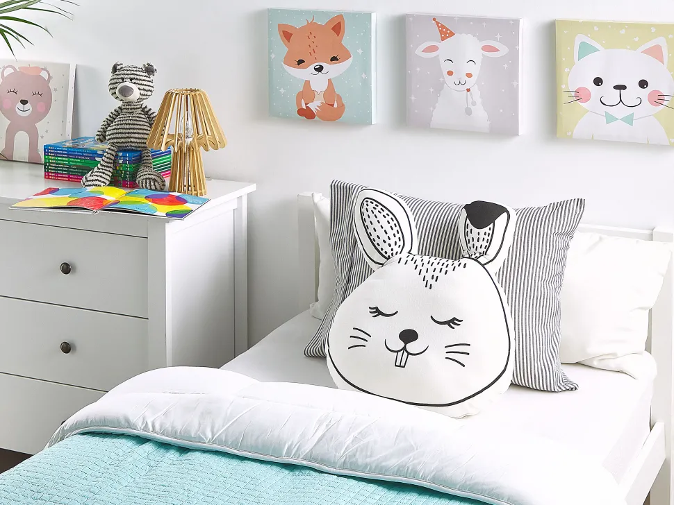 Almofada Decorativa Em Forma De Coelho Branco E Preto 53 X 45 Cm Kanpur