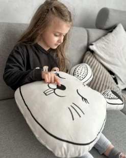 Almofada Decorativa Em Forma De Coelho Branco E Preto 53 X 45 Cm Kanpur