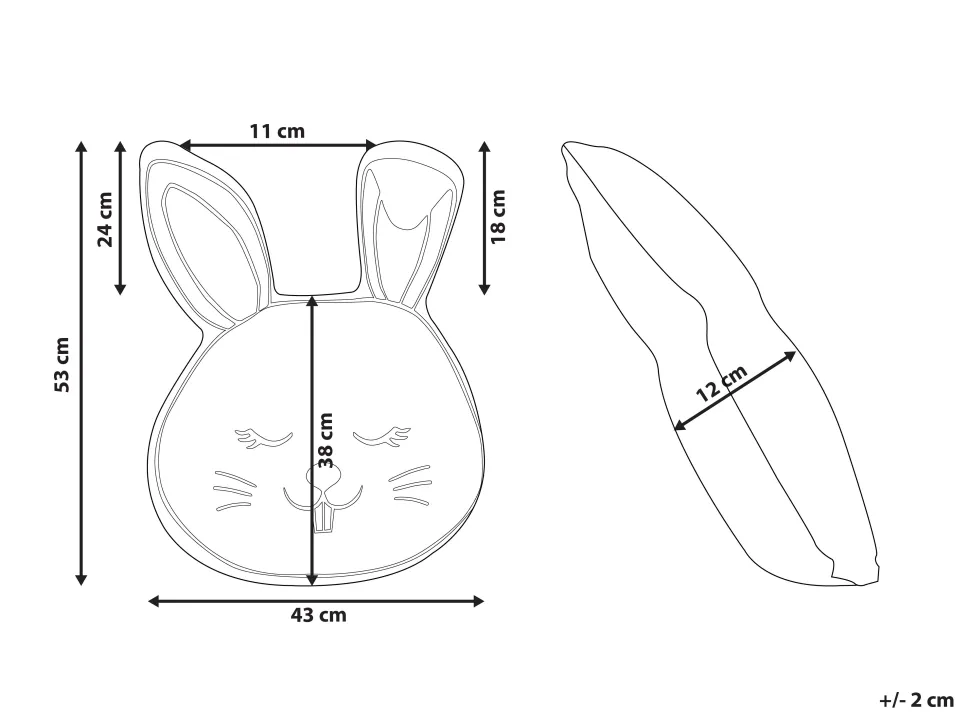 Almofada Decorativa Em Forma De Coelho Branco E Preto 53 X 45 Cm Kanpur
