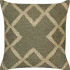 Almofada Decorativa Em Juta Verde Azeitona E Creme 45 X 45 Cm Gopi