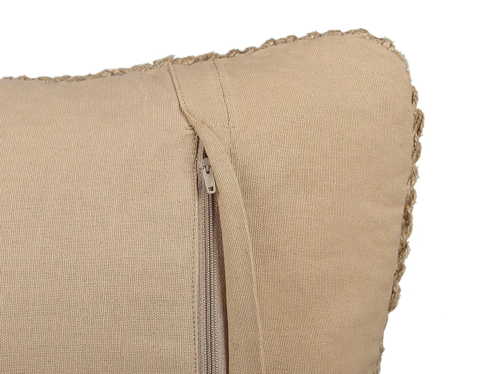 Almofada Decorativa Em Juta Creme 45 X 45 Cm Begonia