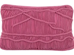 Almofada Decorativa Em Macrame De Algodao Rosa 30 X 50 Cm Kiris