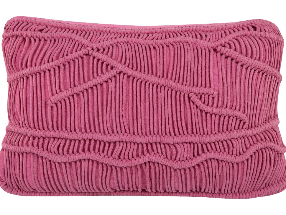 Almofada Decorativa Em Macrame De Algodao Rosa 30 X 50 Cm Kiris