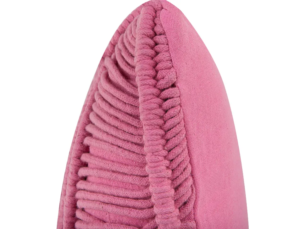 Almofada Decorativa Em Macrame De Algodao Rosa 30 X 50 Cm Kiris