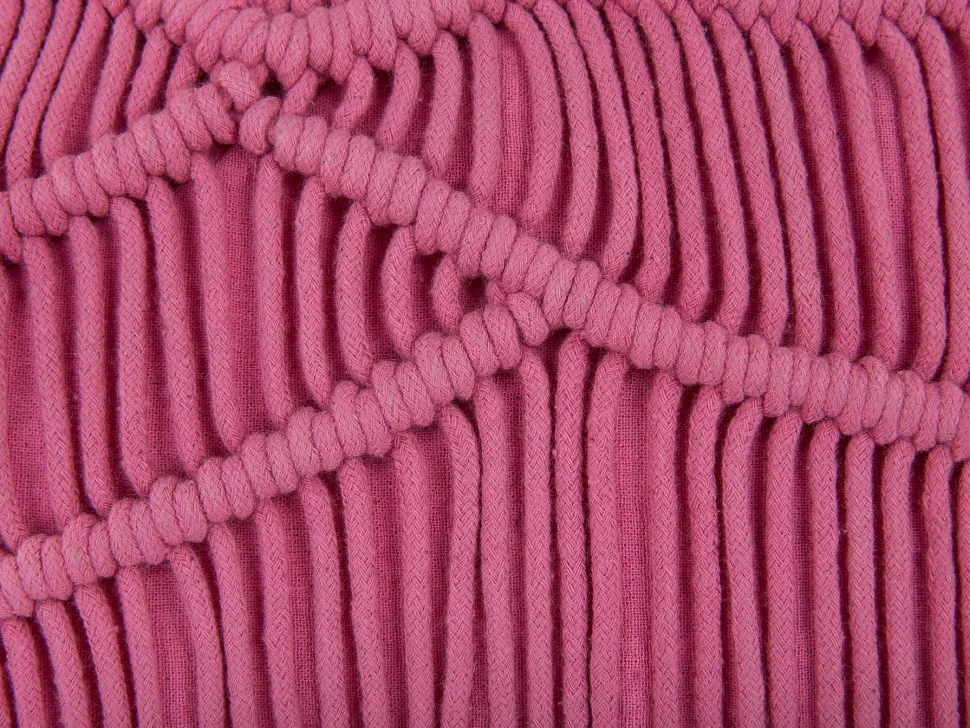 Almofada Decorativa Em Macrame De Algodao Rosa 30 X 50 Cm Kiris