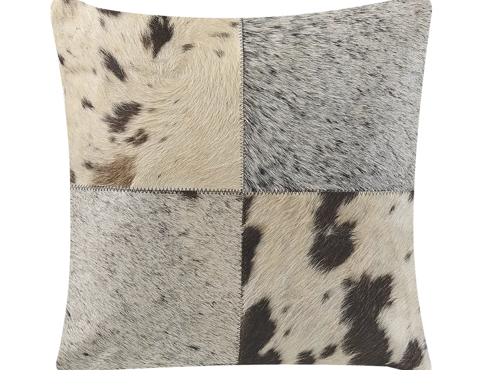 Almofada Decorativa Em Pele Cinzenta 45 X 45 Cm Marady