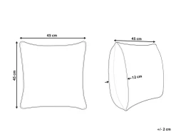 Almofada Decorativa Em Veludo Creme 45 X 45 Cm Gourd