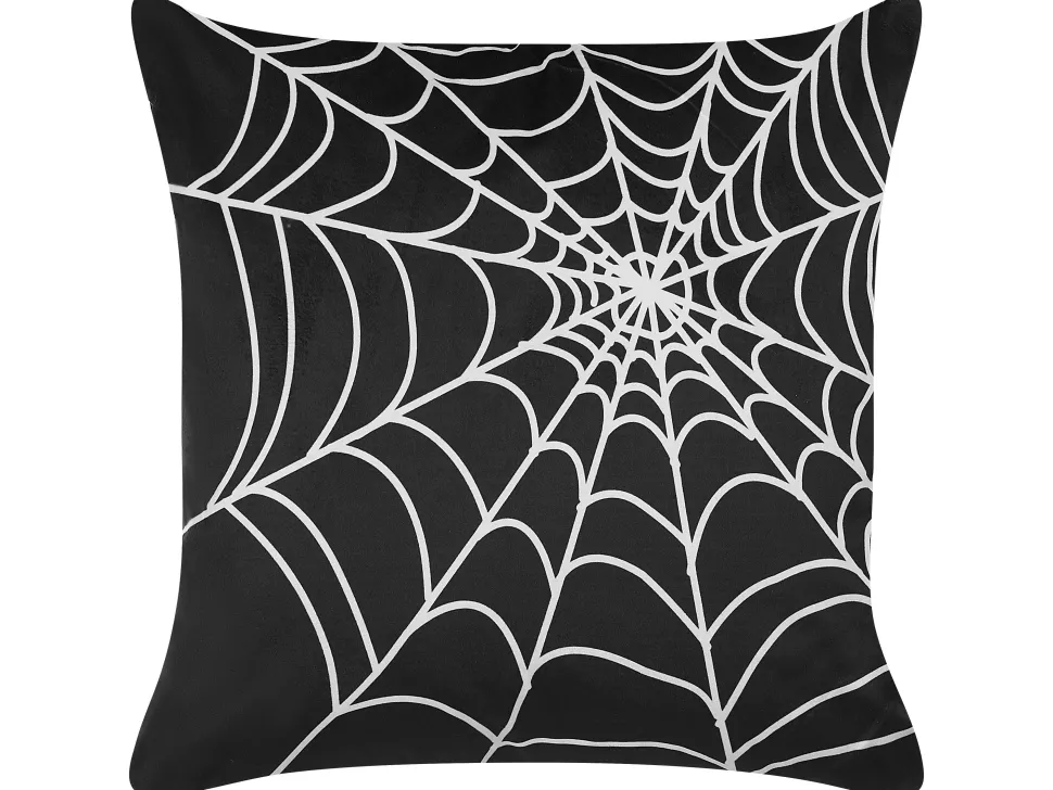 Almofada Decorativa Em Veludo Preto E Branco 45 X 45 Cm Lycoris