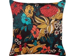 Almofada Decorativa Em Veludo Multicolor Com Padrao De Flores 45 X 45 Cm Protea