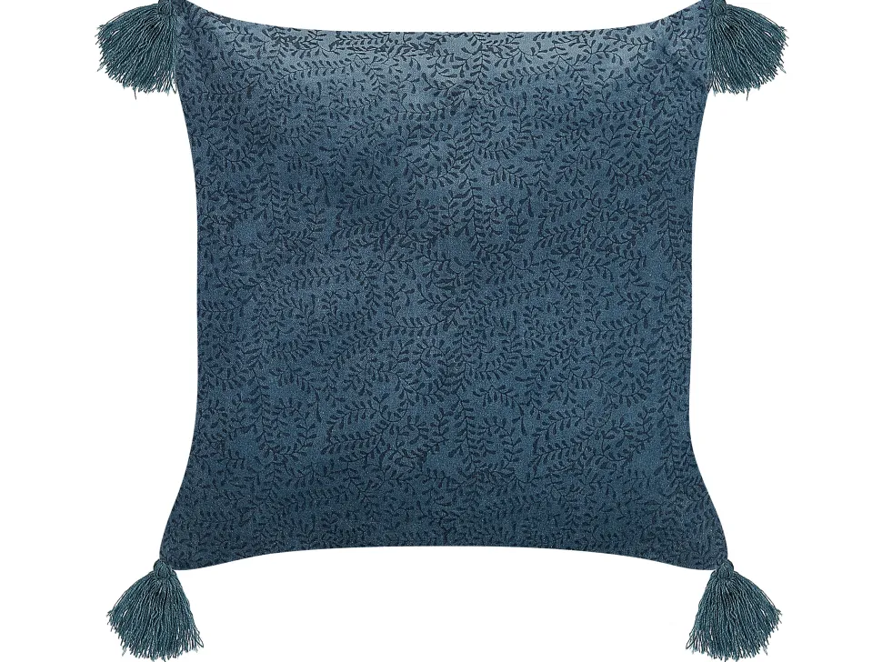 Almofada Decorativa Em Veludo Azul Escuro 45 X 45 Cm Setaria