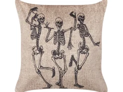 Almofada Decorativa Em Veludo Creme 45 X 45 Cm Mortesti