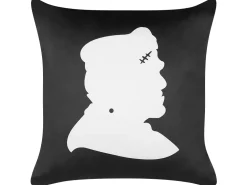 Almofada Decorativa Em Veludo Preto E Branco 45 X 45 Cm Franklinia