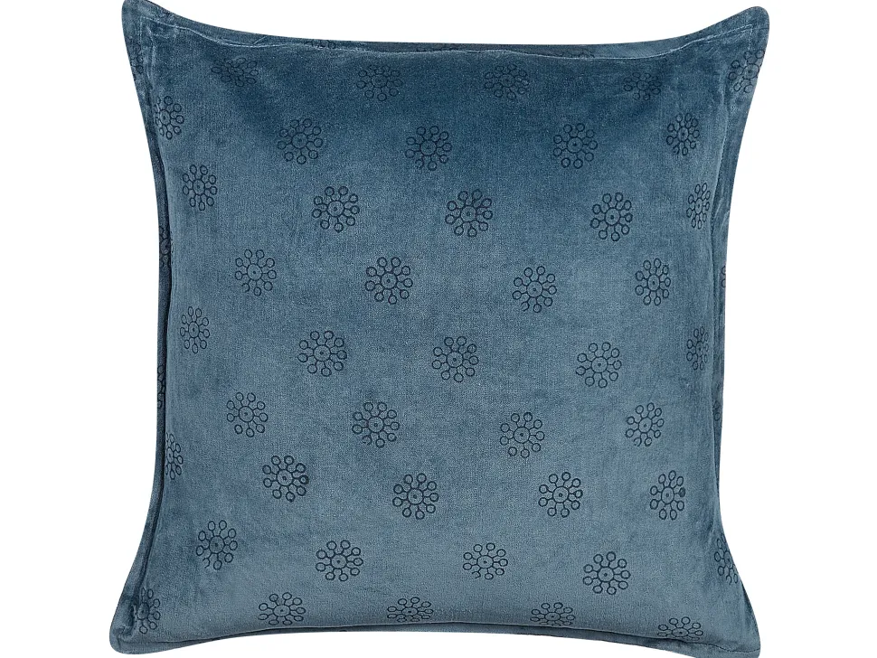 Almofada Decorativa Em Veludo Azul Escuro 45 X 45 Cm Seseli