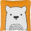 Almofada Decorativa Laranja Com Estampa De Urso 45 X 45 Cm Waranasi
