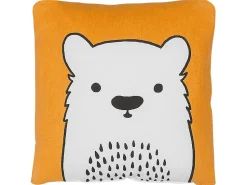 Almofada Decorativa Laranja Com Estampa De Urso 45 X 45 Cm Waranasi