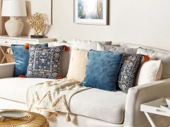 Almofada Decorativa Padrao Floral Em Veludo Multicolor 45 X 45 Cm Panax